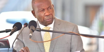 Minister Matia Kasaija reads the Budget Speech at Kololo.