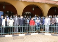 Workshop participants pose for a group photo after the opening ceremony at Speke Hotel in Kampala. Front row third from left – right): Antonio Querido- FAO Representative in Uganda and Ye Anping- Director, Division for South-South and Triangular Coopération, FAO Rome.