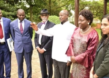 Mr. Magoola and his partners are introduced to President Museveni at the height of the Coronavirus pandemic. Court has ordered his arrest