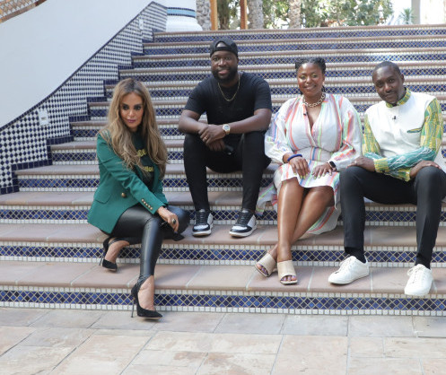  Senator Dr Rasha Kelej, CEO of Merck Foundation with Singer Blaze from Mozambique