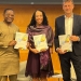 African Development Bank’s Acting Chief Economist/Vice President Kevin Urama (L), Cathy Pattillo, Deputy Director of IMF’s African Department, and James Roaf, IMF’s Assistant Director Fiscal Affairs and Climate Change Policy Coordinator at a presentation of the African Economic Outlook at the IMF’s headquarters in Washington D.C