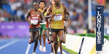 Jacob Kiplimo takes the gold in the 10,000m final CREDIT: GETTY IMAGES