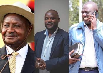 President Yoweri Museveni, Dr. Paul Bamutaze a Ugandan national and the Chief Executive Officer of East African Book of Records and Kenya's President William Ruto (PHOTO/Courtesy)