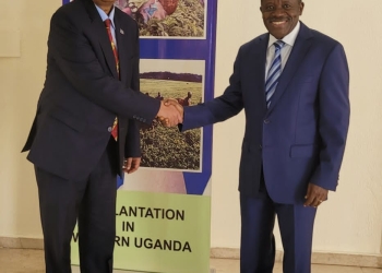 Ethiopian ambassador Sanbe came to pay a courtesy call on the High Commissioner Nelson Ocheger (PHOTO /Courtesy)