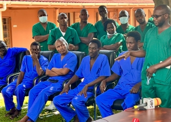 Some of the health workers who were discharged at Entebbe Hospital (PHOTO/Courtesy)