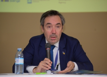 Lennart Deridder, Acting Head of Cooperation – EU Delegation, speaking at the launch (PHOTO/Courtesy).