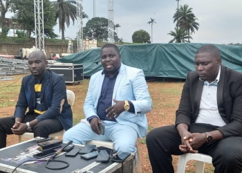 Apostle Ronald addressing the media at Wankulukuku Stadium