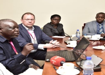(L-R) Dr. Sylvester Onzivua, Prof. Michael Pollanen, Col. Dr. Victoria Nekesa (UPDF) and the Chairperson of the Committee on Health, Dr. Charles Ayume during the Committee meeting on Thursday 23 February 2023 nodding disease syndrome