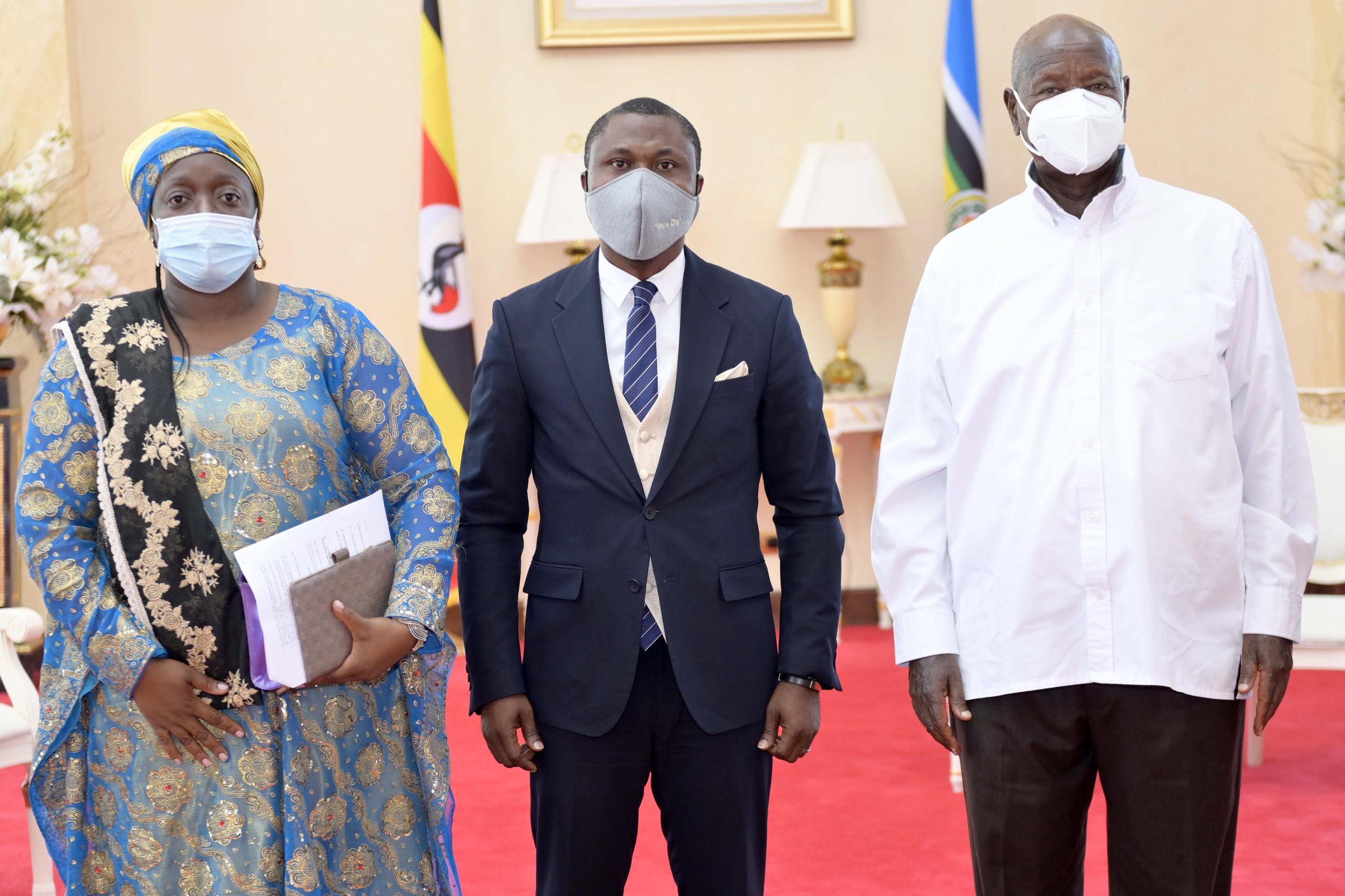 Equatorial Guinea Ambassador to Uganda H.E. Carmelo- Micha Nguema Misi presents credentials to President Museveni at State House Entebbe (PHOTO/Courtesy)