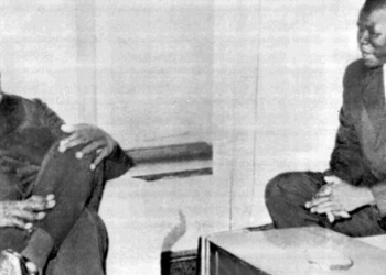 Former President Idi Amin and Janani Jakaliya Luwum, Archbishop of the Metropolitan Province of the Church of Uganda