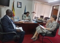 Minister Amongi (center) meeting Amb. Signe (right) of Denmark in Kampala on Wednesday (PHOTO/Courtesy)