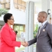 Speaker Donatille Mukabalisa (L) and Dr. Charles Ayume, Koboko County Member of Parliament and Chairman of the Uganda Parliament Health Committee