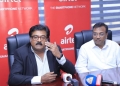 L-R : Airtel Uganda, Managing Director, Manoj Murali, and Rajesh Agrawal, the Network Director at Airtel Uganda during a press briefing where Airtel Uganda announced that their Smartphone Network is now ready for the 5G technology.