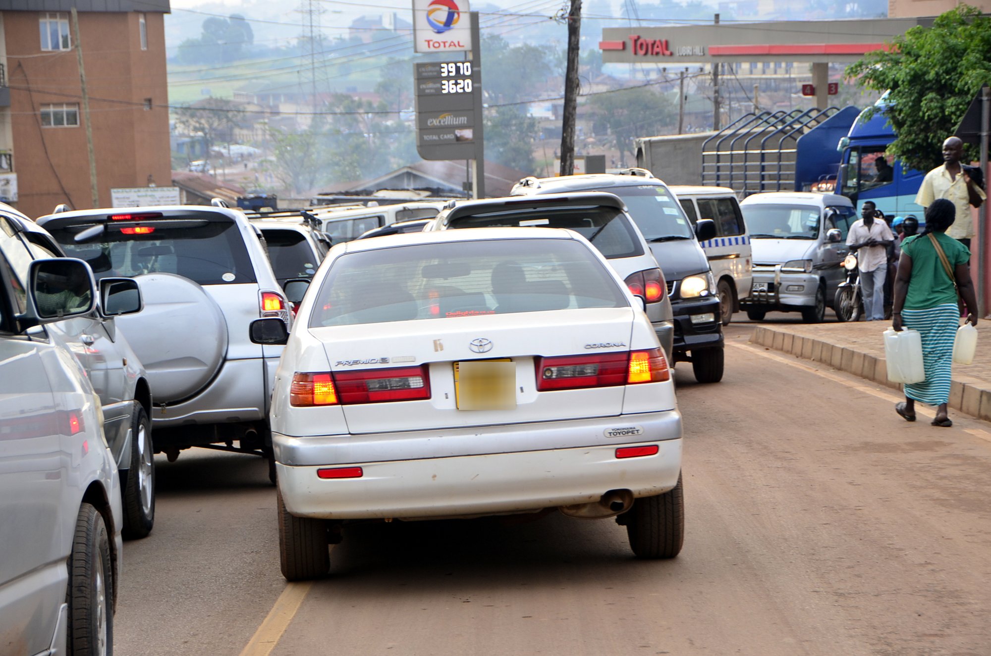 Cars on Mengo Hill Road, Kampala. The government is set to roll out the new digital number plates in July.