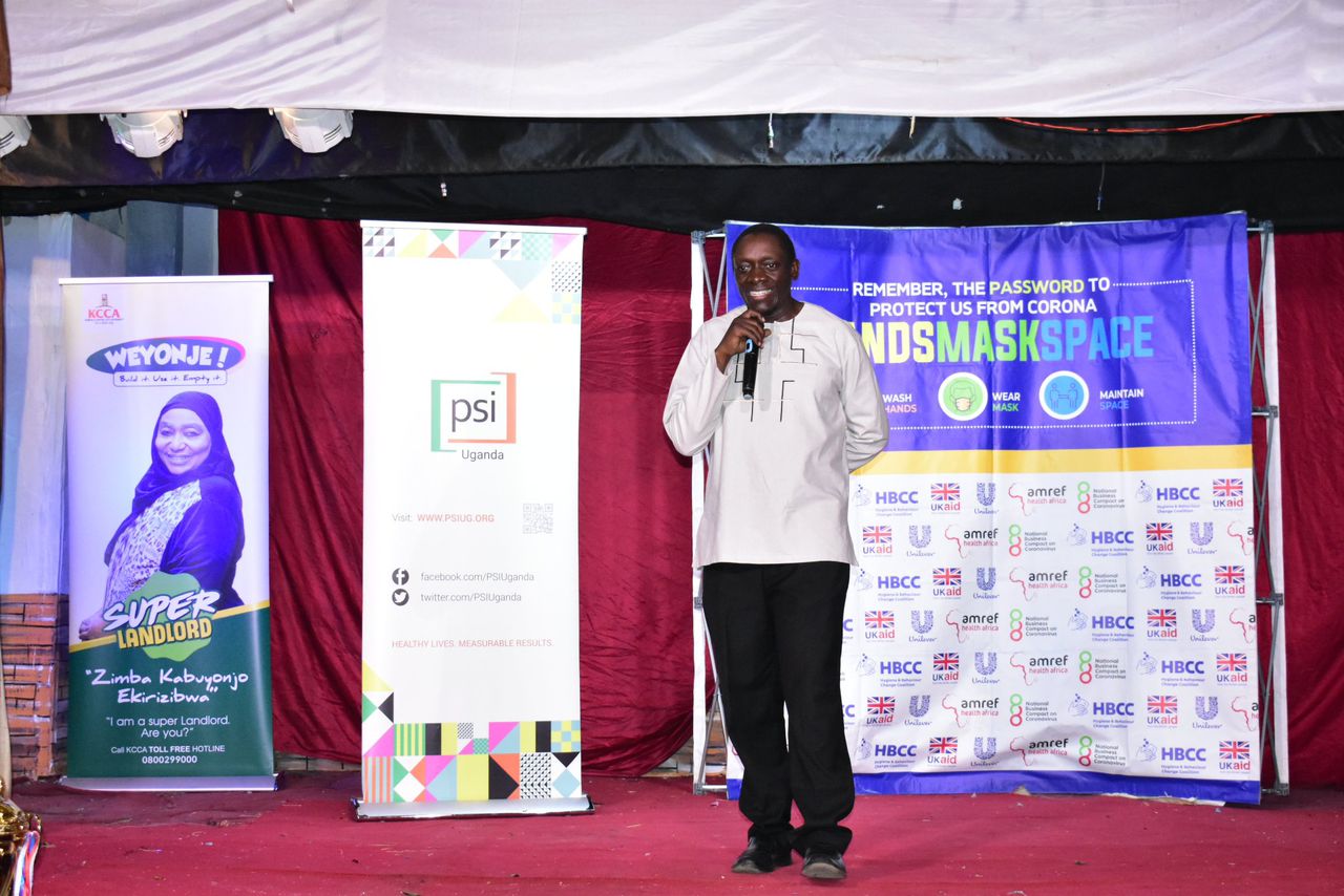 Mr. Peter Buyungo, the Programs Director at Population Services International Uganda (PSIU) gives his remarks.