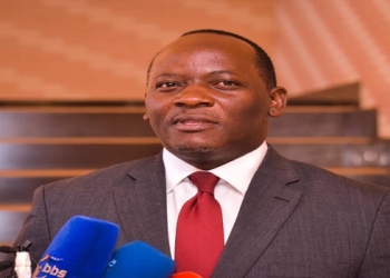 Leader of Opposition in Parliament Matthias Mpuuga addressing the media after opening the meeting (PHOTO/Courtesy).