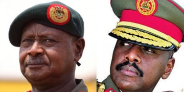 President Museveni and his son, Muhoozi Kainerugaba (PHOTO/Courtesy)