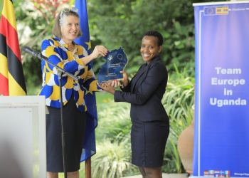Her Excellency Karin Boven Ambassador of Netherlands to Uganda and Journalist Agatha Atuhaire (PHOTO/Courtesy)