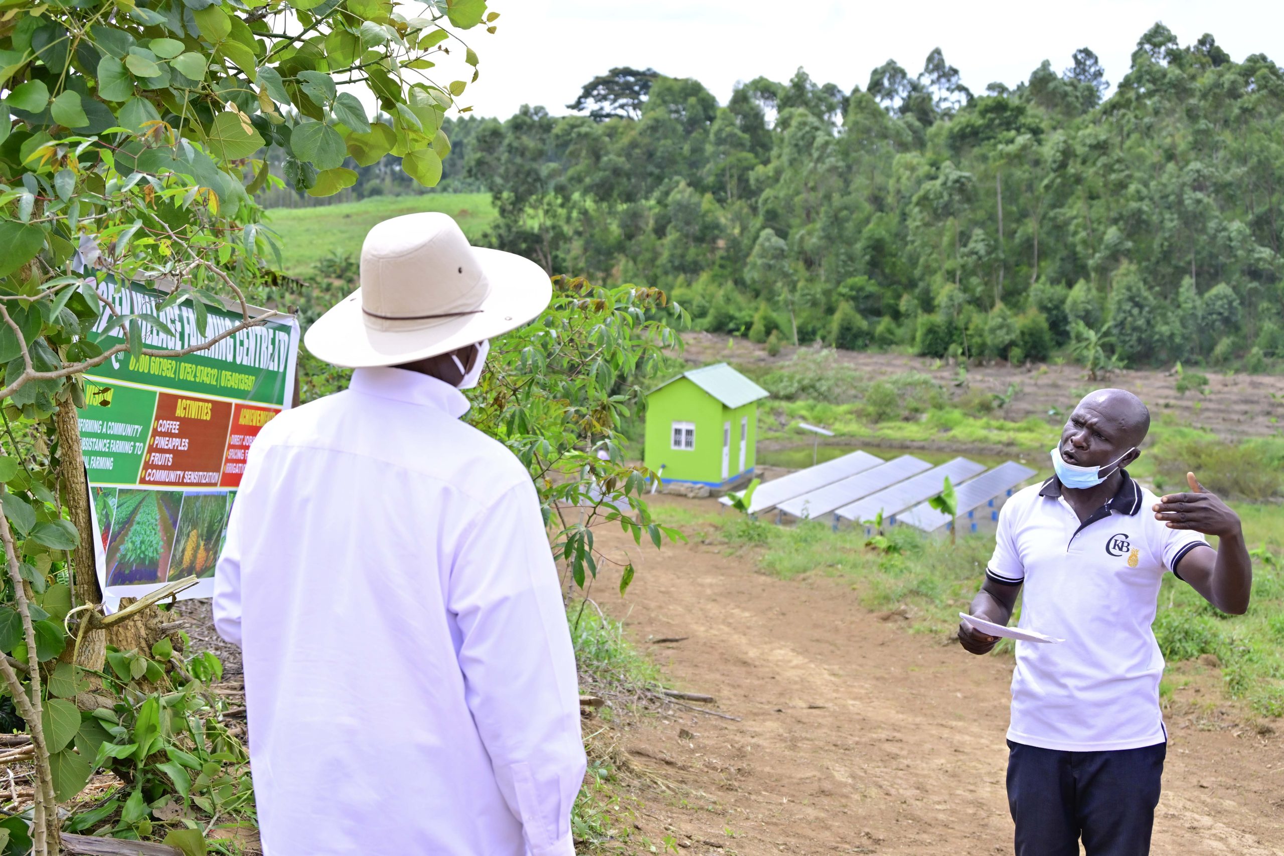 President Yoweri Kaguta Museveni has today visited and pledged to support Kyesiiga Green Village farming Center at Lwemonde village, Kyesiima parish, Kyesiiga sub county in Masaka District