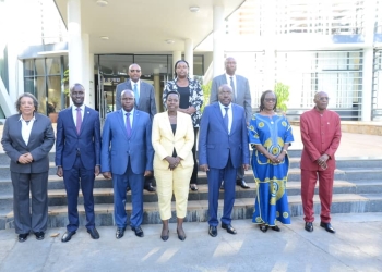 East African Court President, with some of the delegates who participated in  the engagement.