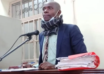 Lawyer Male Mabirizi in court.