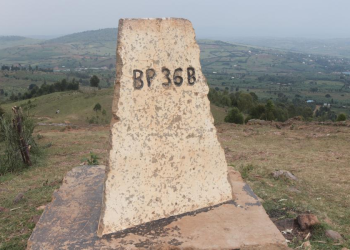 A markstone in Kamwezi sub county that separates Uganda and Rwanda
