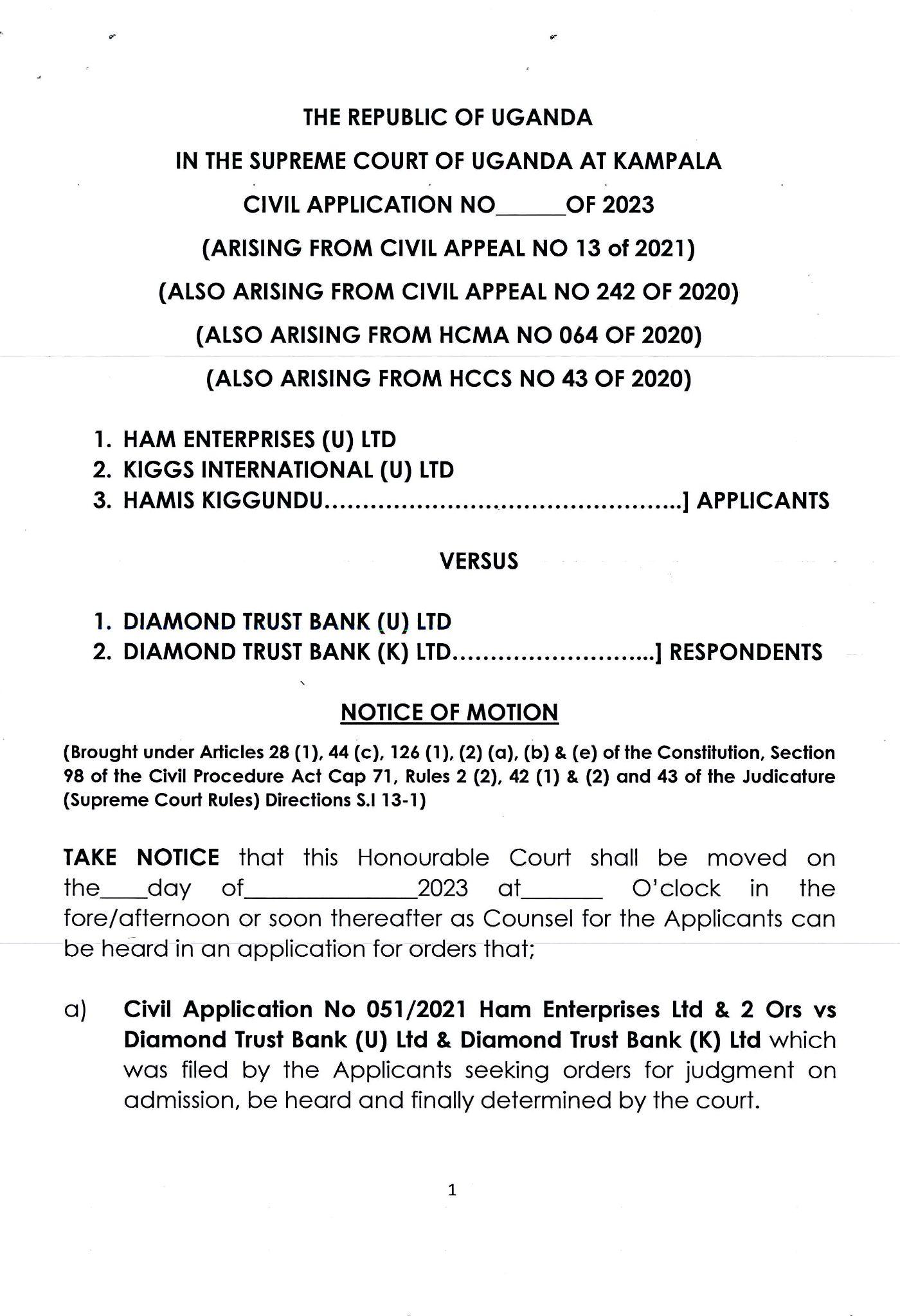 Ham’s Application for Arrest of Judgement.