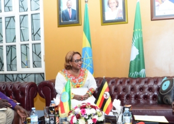 Her Excellency Amb Etsegenet Bezabih Yimenu during an interview.