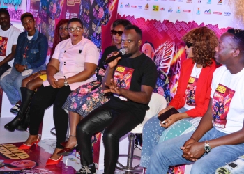 David Lutalo addressing the press at Papaz Spot (Courtesy photo)