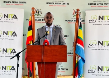 NITA-U Executive Director Dr Hatwib Mugasa addresses journalists at the media centre on August 1, 2023.