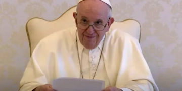 Pope Francis delivers a Laudato Si' video message May 24, 2021. | Screenshot