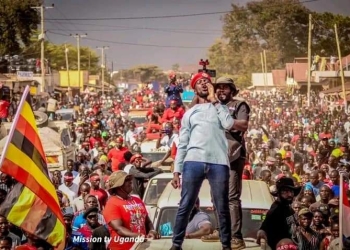 Hon Kyagulanyi Ssentamu in one of the Mobilization activities recently. (Courtesy photo)