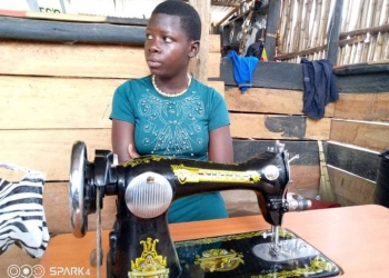 The donated sewing machine under test.