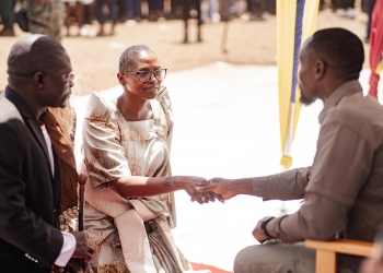 Shadina Blunt before the King of Busoga for approval of her new name, Nairuba