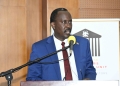 Uganda Revenue Authority Commissioner General John Musingunzi making his remarks during the  State House Investors Protection Unit conference on enabling the growth of Micro, Small and Medium Enterprises on 23rd October 2023. Photo by PPU/ Tony Rujuta.