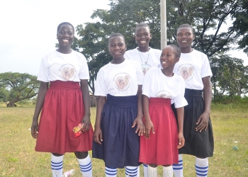 Five of the thirty vulnerable girls who are beneficiaries of the scholarship scheme.