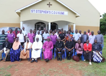 Some of the interfaith leaders at St Stephens Church of Uganda in Kumi