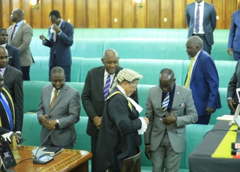 Speaker Anita Among and Government chiefwhip Obua