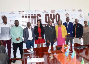 Some of the key stakeholders who participated in the press briefing held at IUEA Kansanga campus.