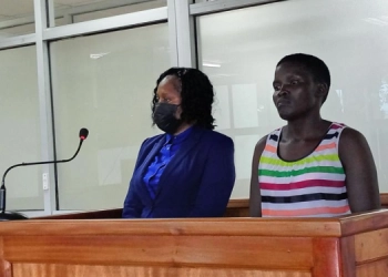 The accused Chief Magistrate Sylvia Nvanungi (Left) and State Attorney Jacqueline Bako (Right in court). The