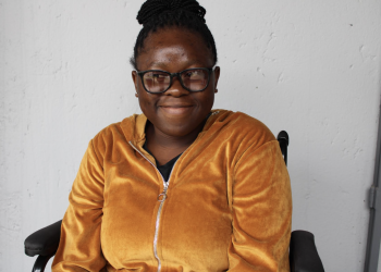 Peculia Dibakoane, a 21-year-old paraplegic student who is determined to forge her own path in life after enrolling in Good Work Foundation's (GWF's) Bridging Year Academy in Hazyview, Mpumalanga.