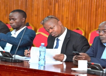 PAPERWORK: Some of the MPs on the Committee on Budget perusing documents presented before them
