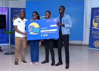 Richard Zulu, the Co-founder and Team Principal at OutBox Uganda with Team SharePay who secured the third position, SharePay presented an innovative solution that simplifies the management of shared expenses