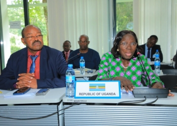 Minister of state for finance and planning Mr Amos Lugolobi and Hon. Rebecca Kadaga (1st Deputy Prime Minister and Minister of EAC Affairs, Uganda)