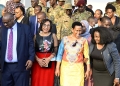 L-R PS Local Government Mr. Ben Kumumanya, Ambassador Mumtaz Kassam and PS Ministry of Trade Ms. Geraldine Ssali Busuulwa worked on the spouses programme