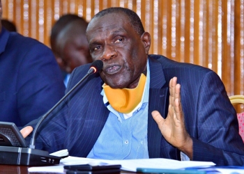 Hajji Yunus Kakande appearing before Parliament's committee (Photo by Parliament watch)