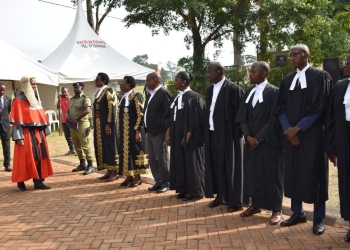Deputy Chief Justice Richard Buteera arriving at court on Monday (Photo by Judiciary)