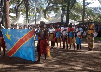 Congolese Students singing their National Anthem at the event.