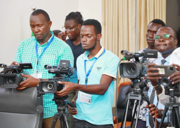 A team of Uganda media professionals during a meeting with Governor of Central Equatoria State, Governor Emmanuel Adil Anthony on March 15, 2024 -Credit: Nyandur Machar Aweckoc