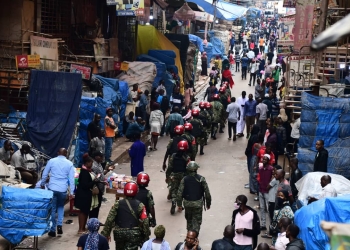 A few shops in downtown Kampala’s Kikuubo area remain closed as the traders maintain their protest against the 18% VAT charged on each item sold.